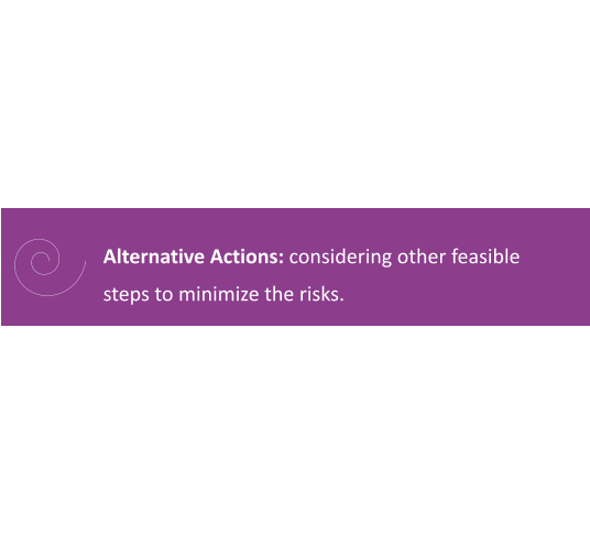 Alternative Actions: considering other feasible steps to minimize the risks.